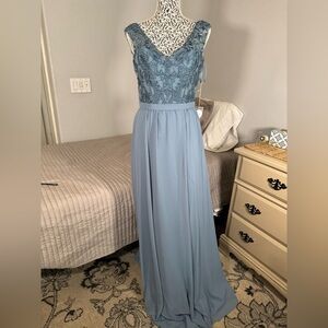 NWT Kennedy Blue women’s long formal bridal/prom dress slate blue size 8